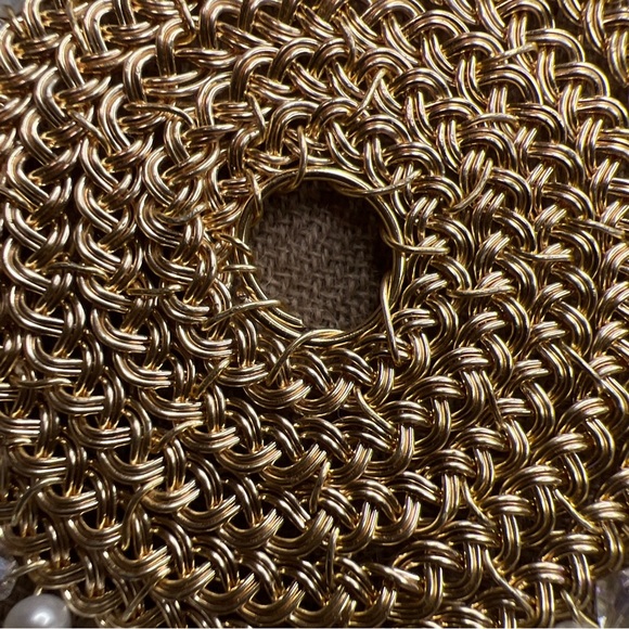 LPL creations freshwater pearls crystals,14 laminated yellow gold earrings nwot - Picture 4 of 12